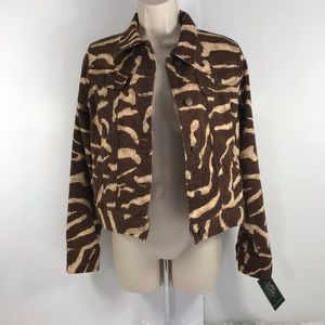 Lauren Ralph Lauren zebra stripe jean jacket